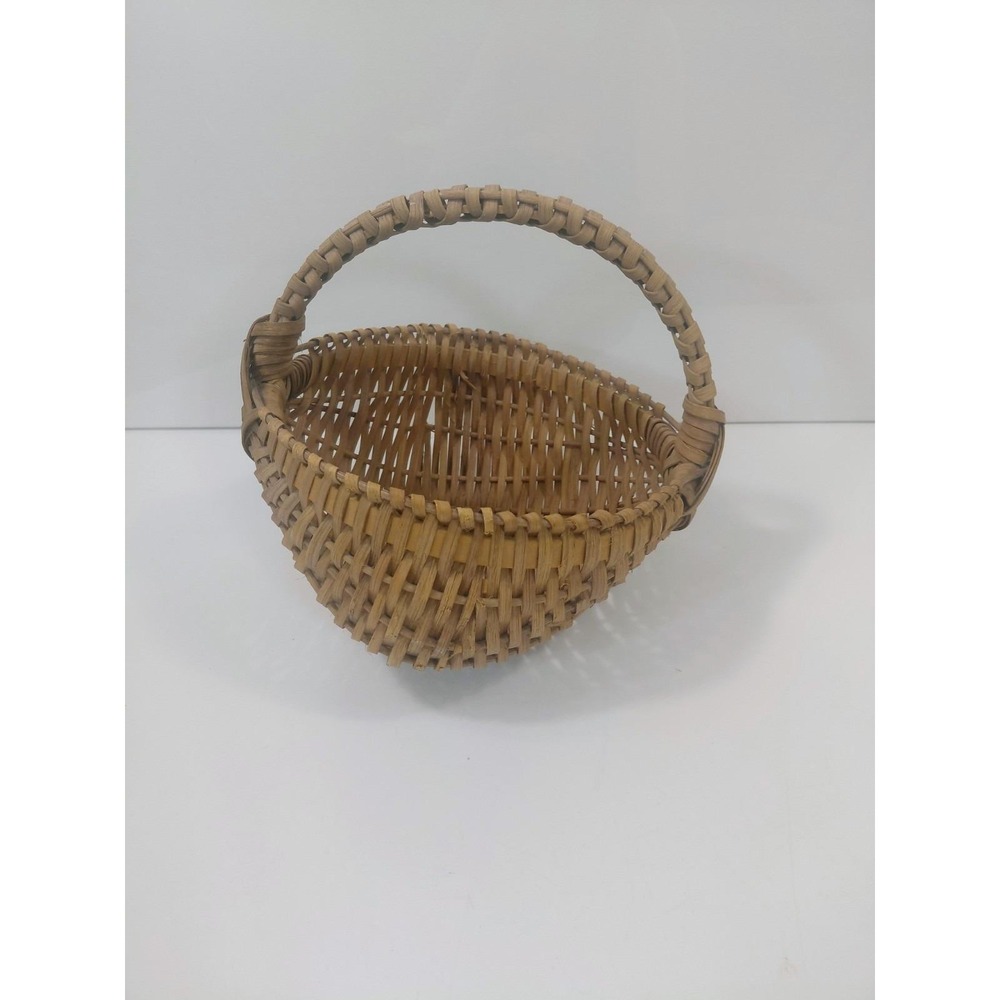 Vintage Handwoven Splint Gathering Basket Primitive Farmhouse Rustic Country... - Picture 8 of 15
